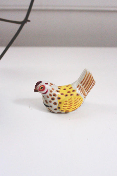 Vintage Chicken Pencil Sharpener Ceramic Animal Figurine Novelty Desk Accessory