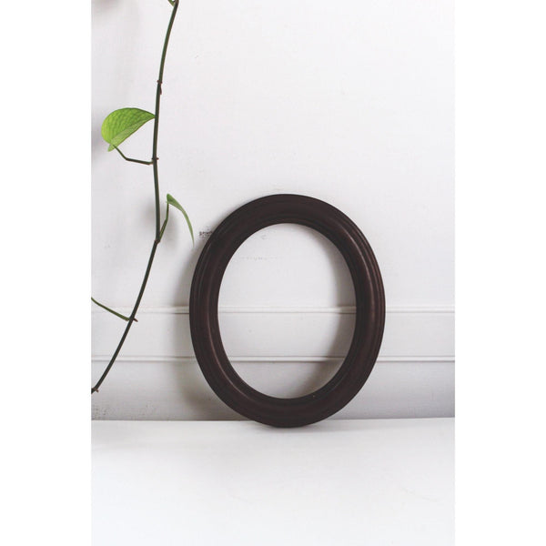 Vintage Oval Wooden Frames In Dark Brown Finish Antique - Sold Individually