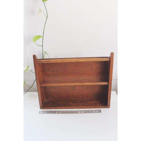 Vintage Wooden Wall Shelf With Two Rods For Display Storage - Trinket Shelf, Towel Rack