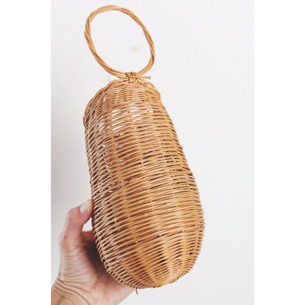 Vintage Woven Rattain Wicker Wall Hanging Basket - Wall Decor, Storage - Cottagecore, Farmhouse