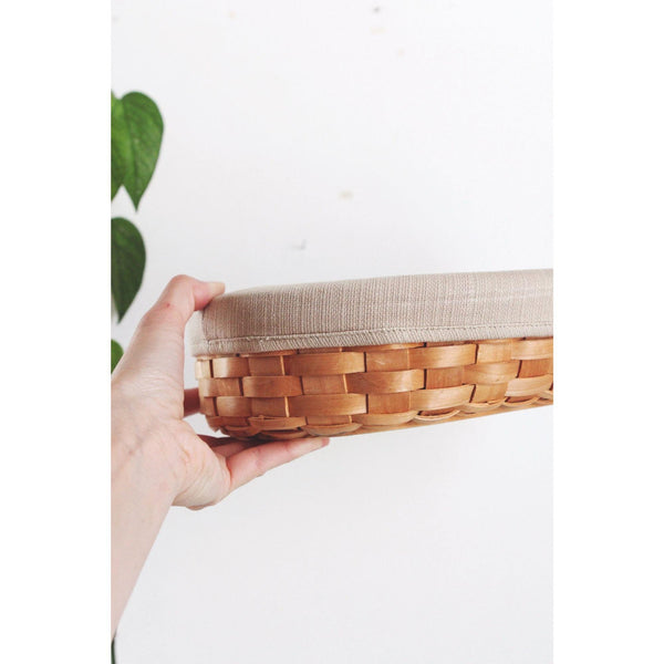Vintage Oval Hand Woven Wood Splint Bread Basket, Storage Tray - Rustic, Farmhouse, Cottagecore