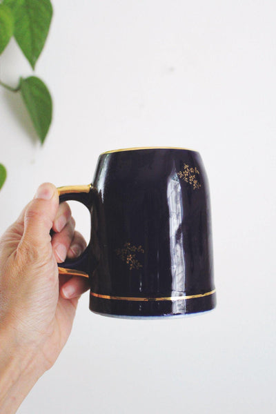 Vintage Limoges Cobalt Blue Tankard Mug Porcelain Souvenir Paris Eiffel Tower