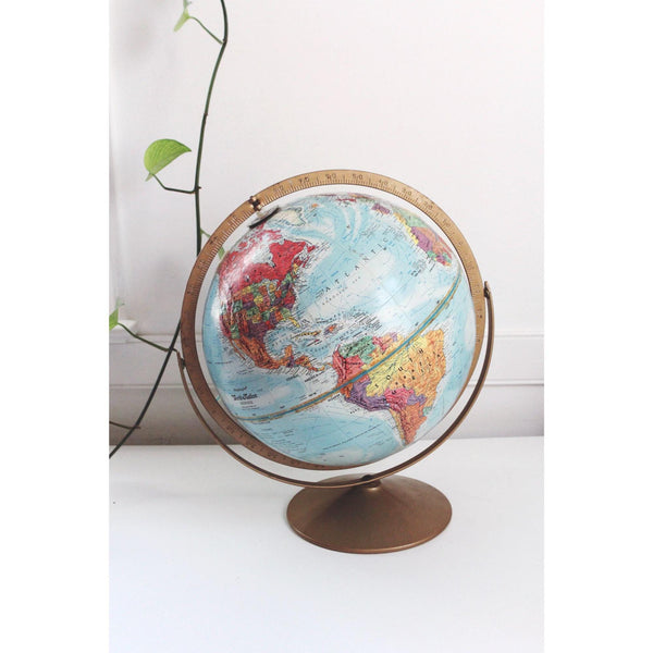 Vintage Globe Replogle World Nation Series 12-Inch With Metal Stand & Raised Relief
