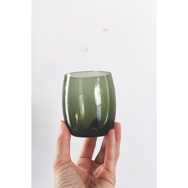 Vintage Green Glasses Set Of 8 - Mid-Century Modern Drinkware - Tall Tumblers, Small Goblets