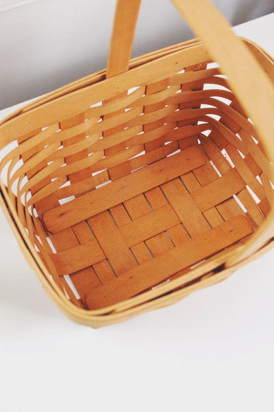 Vintage Longaberger Basket Picnic Market Handwoven Insert Dresden Ohio USA 2002