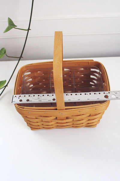 Vintage Longaberger Basket Picnic Market Handwoven Insert Dresden Ohio USA 2002