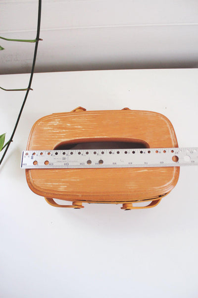 Longaberger 2001 Woven Memories Basket Lid Vintage Handwoven Wooden Tissue Box