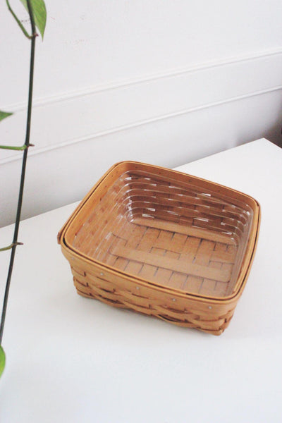 Longaberger Handwoven Square Basket Note Pal Plastic Protector 2003 Vintage USA