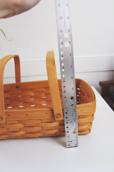 Longaberger Handwoven Rectangle Gathering Basket Vintage 1997 Double Handles USA