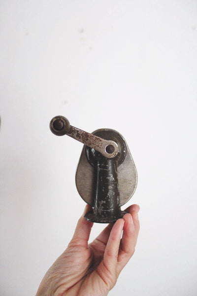Vintage Boston Manual Pencil Sharpener Wall-Mount Metal Office Tool Mid Century