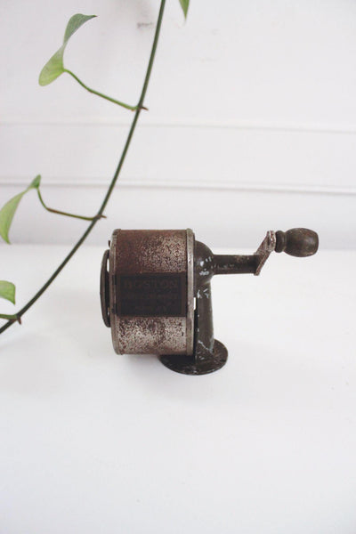 Vintage Boston Manual Pencil Sharpener Wall-Mount Metal Office Tool Mid Century