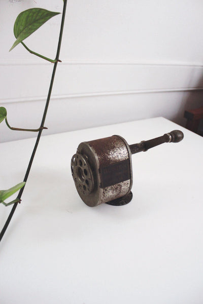 Vintage Boston Manual Pencil Sharpener Wall-Mount Metal Office Tool Mid Century
