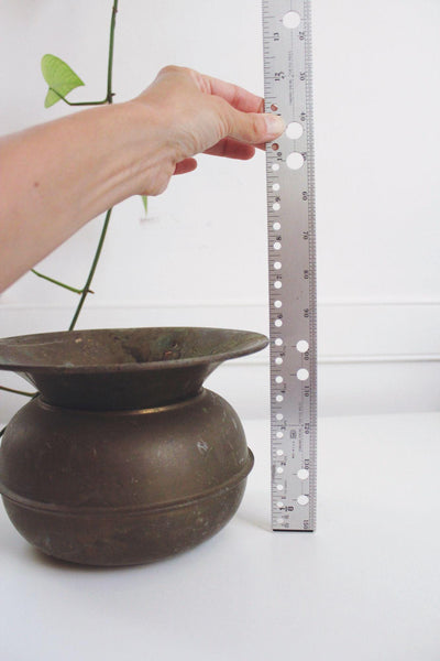 Vintage Brass Spittoon Cuspidor Antique Planter Vase Rustic Western Decor