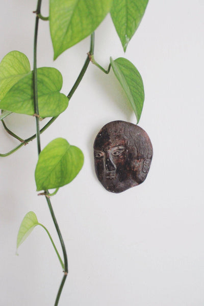 Vintage Sculptural Figural Wall Hanging Art Plaques Studio Pottery Ancient Rustic