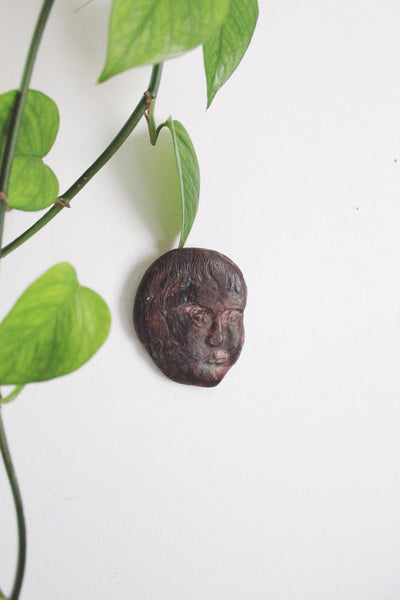 Vintage Sculptural Figural Wall Hanging Art Plaques Studio Pottery Ancient Rustic