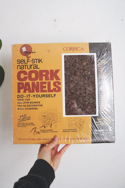Self-Stik Natural Cork Panels 12" X 12" Quartet Corsica DIY Decorative Wall Covering 4-Pack