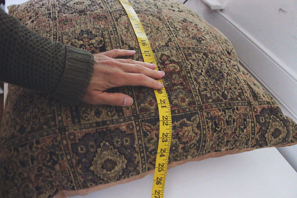 Vintage Tapestry Throw Pillow Large 25" Geometric Boho Patchwork Oriental