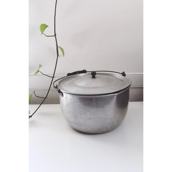 Vintage Jewel Aluminum Pot With Lid & Wooden Handle - Made In Ohio USA
