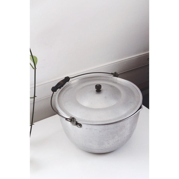 Vintage Jewel Aluminum Pot With Lid & Wooden Handle - Made In Ohio USA