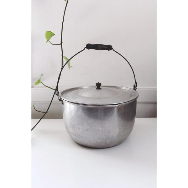Vintage Jewel Aluminum Pot With Lid & Wooden Handle - Made In Ohio USA