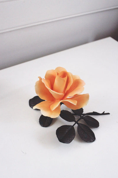 Vintage Royal Worcester Roses of Honour Bronze Porcelain Peach Rose Flower