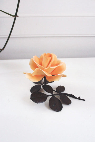 Vintage Royal Worcester Roses of Honour Bronze Porcelain Peach Rose Flower