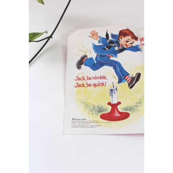 Vintage 1972 Mother Goose Cloth Book By Golden Press