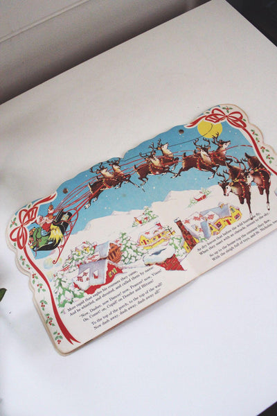 Vintage 50s The Night Before Christmas Die-Cut Santa Claus Childrens Book Saalfield Publishing