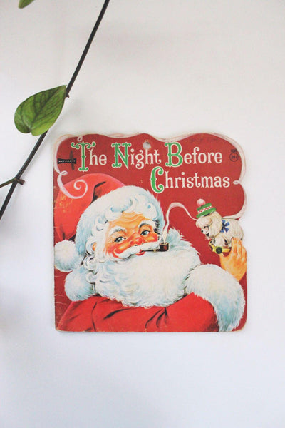 Vintage 50s The Night Before Christmas Die-Cut Santa Claus Childrens Book Saalfield Publishing