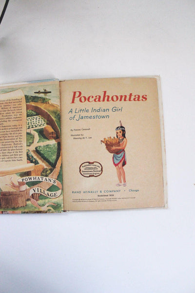 Pocahontas A Little Indian Girl Of Jamestown Vintage Childrens Book Rand McNally 50s