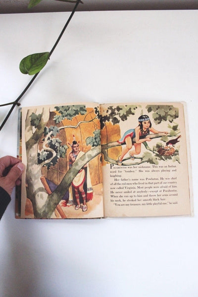 Pocahontas A Little Indian Girl Of Jamestown Vintage Childrens Book Rand McNally 50s