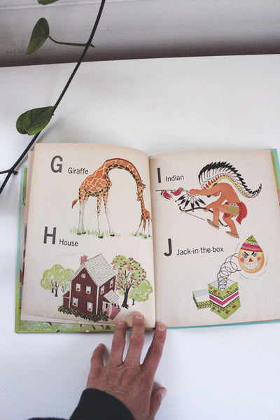 ABC And Counting Rhymes Vintage 1960s Wonder Books Hardcover Childrens Book 60s