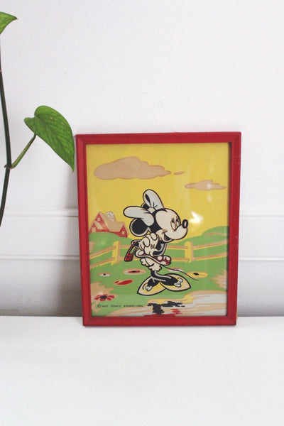 Vintage Walt Disney Productions Framed Prints Set Of 3 Minnie Mouse Bambi Donald Duck