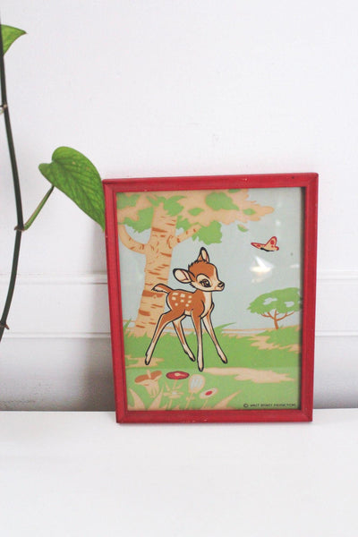 Vintage Walt Disney Productions Framed Prints Set Of 3 Minnie Mouse Bambi Donald Duck
