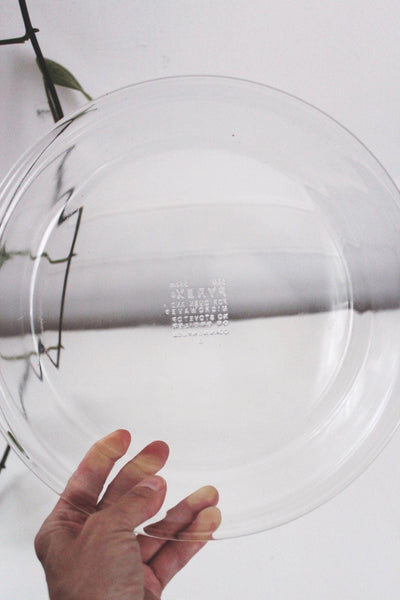 Vintage Pyrex Clear Glass 9" Pie Plate Baking Dish Serving Tray Mid Century USA Made