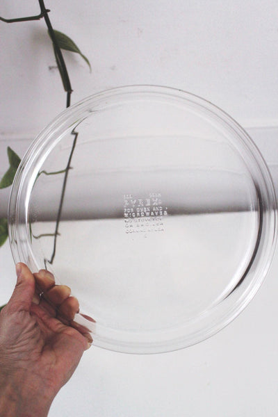 Vintage Pyrex Clear Glass 9" Pie Plate Baking Dish Serving Tray Mid Century USA Made