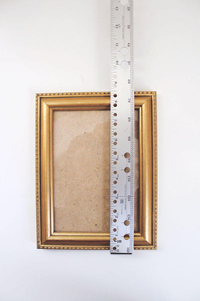 Vintage Gold Ornate Picture Frame 5x7 Photo Beaded Edge Retro Cottagecore