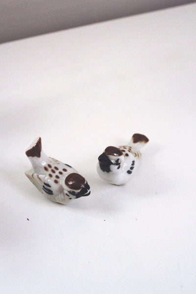 Vintage Ceramic Sparrow Bird Figurines Otagiri OMC Hand-Painted Miniature Collectibles