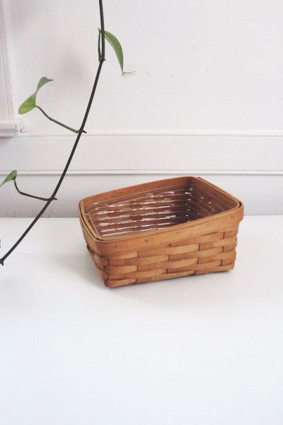 Longaberger Handwoven Square Basket Note Pal Plastic Protector 2003 Vintage USA