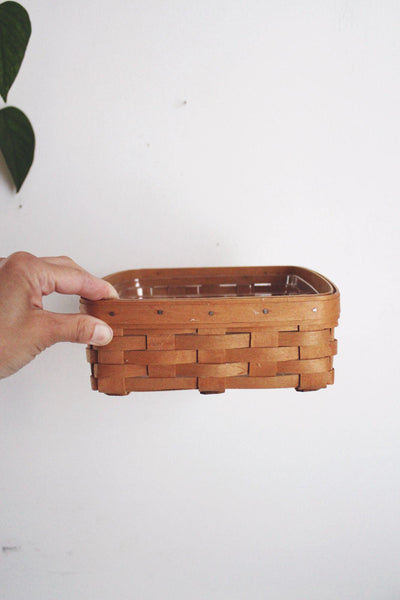 Longaberger Handwoven Square Basket Note Pal Plastic Protector 2003 Vintage USA