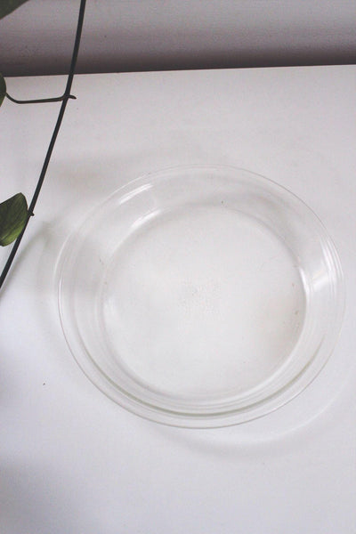 Vintage Pyrex Clear Glass 9" Pie Plate Baking Dish Serving Tray Mid Century USA Made