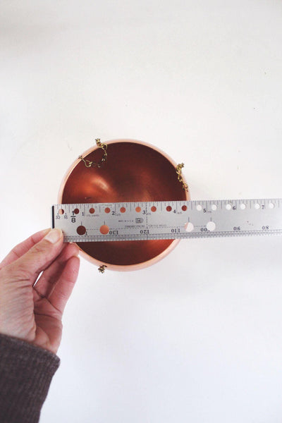 Copper Hanging Planter Bowl Brass Vintage Mid-Century Modern Coppercraft Guild Mini