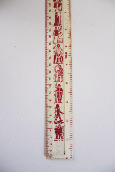 Tower Of London Vintage Ruler Historical Figures Illustrations UK Souvenir 12-Inch Collectible