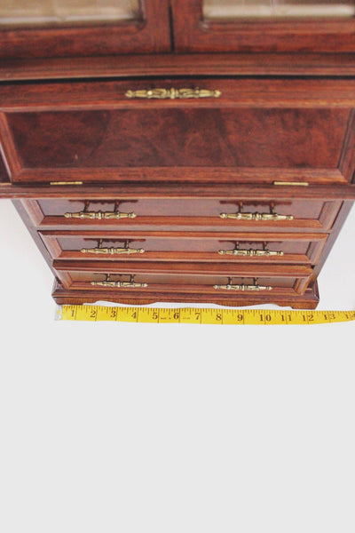 Vintage Wooden Jewelry Armoire Tabletop Cabinet Rosalco Glass Doors Storage Brass