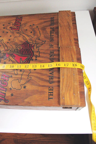 Vintage Miller High Life Wooden Cabinet Wall Hanging Crate Box Storage