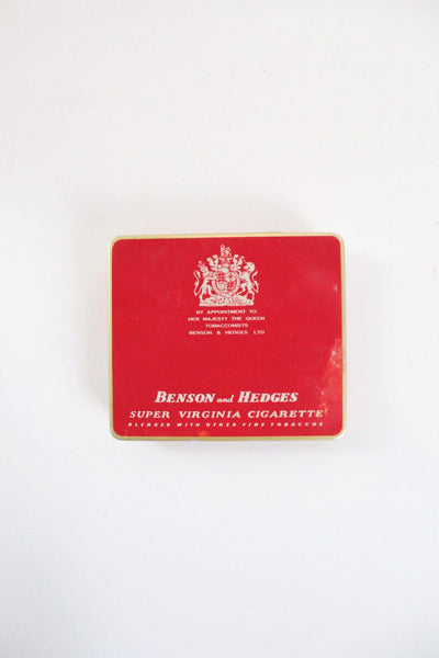 Vintage Benson Hedges Super Virginia Cigarette Tin Tobacco Box Tobacciana