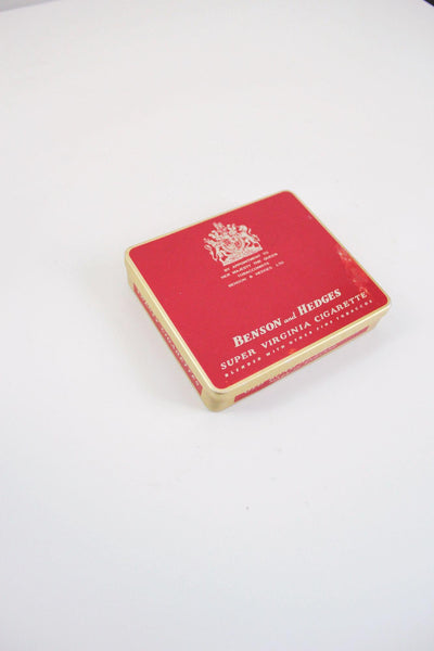 Vintage Benson Hedges Super Virginia Cigarette Tin Tobacco Box Tobacciana