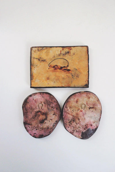 Vintage Sculptural Figural Wall Hanging Art Plaques Studio Pottery Ancient Rustic