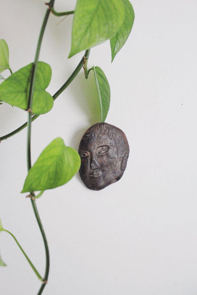 Vintage Sculptural Figural Wall Hanging Art Plaques Studio Pottery Ancient Rustic