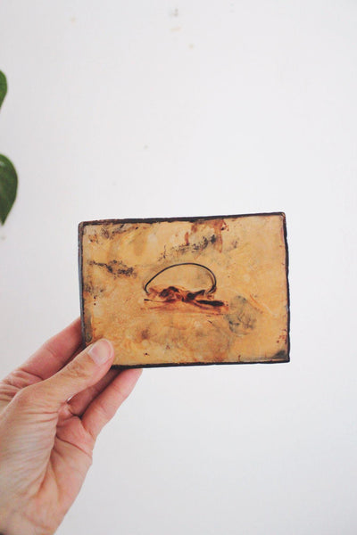 Vintage Sculptural Figural Wall Hanging Art Plaques Studio Pottery Ancient Rustic